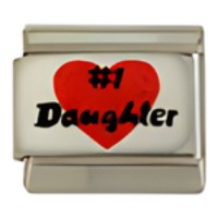 #1 Daughter C.A.S.T. Enamel Italian Charm image