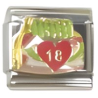 18th Birthday Cake Italian Charm image