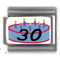 30th Birthday Cake C.A.S.T. Enamel Italian Charm image