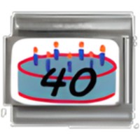 40th Birthday Cake C.A.S.T. Enamel Italian Charm image