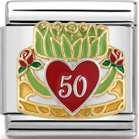 50th Birthday Cake Italian Charm