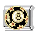 8 Ball with Stars Italian Charm