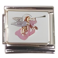 Angel with Horn on White Italian Charm image