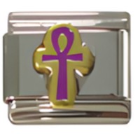 Ankh Cross Purple Italian Charm image
