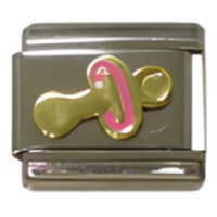 Baby Pacifier Pink Italian Charm image