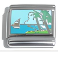 Beach Scene Italian Charm image (1)