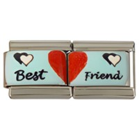 Best Friend Blue Double C.A.S.T. Enamel Italian Charm image