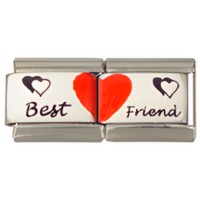 Best Friend Double C.A.S.T. Enamel Italian Charm-1 image