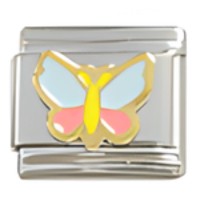 Butterfly Blue & Pink Italian Charm-1 image