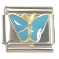 Butterfly Glitter Blue Italian Charm_1 image