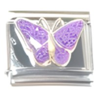 Butterfly Glitter Purple Italian Charm_2 image