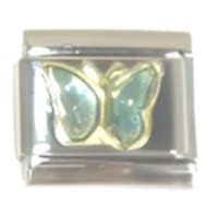 Butterfly Glitter Teal Italian Charm image
