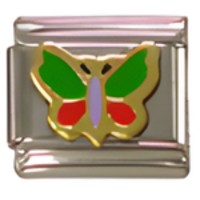Butterfly GreenRed Italian Charm image