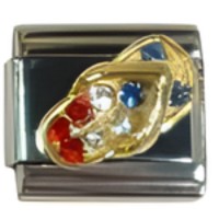 CZ Sandal- Red White & Blue Italian Charm image