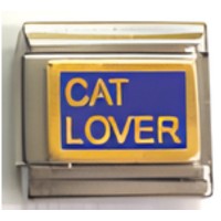 Cat Lover Blue Italian Charm image