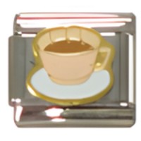 Coffee Cup Peach Italian Charm image