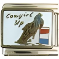 Cowgirl Up Barrel Racer Italian Charm image