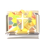 Cross on Stained Glass Italian charm_1 image