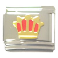 Crown Red Italian Charm image