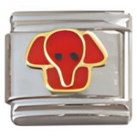 Elephant Red Italian Charm image (1)