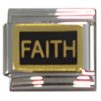 Faith Black Italian Charm image