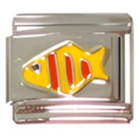 Fish Striped Italian Charm image
