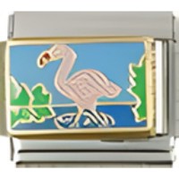 Flamingo Scene Italian Charm image
