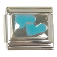 Footprints Blue on Silver Italian Charm image