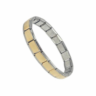 9mm 18 link Matte (gold center) Base Bracelet