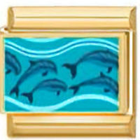 Dolphins Gold Italian Charm