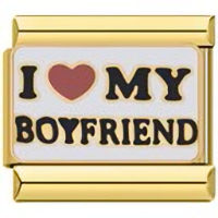 I (heart) My Boyfriend Gold Italian Charm