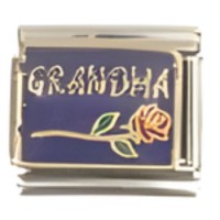 Grandma with Rose Italian Charm image