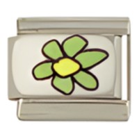 Green Flower C.A.S.T. Enamel Italian Charm–1 image