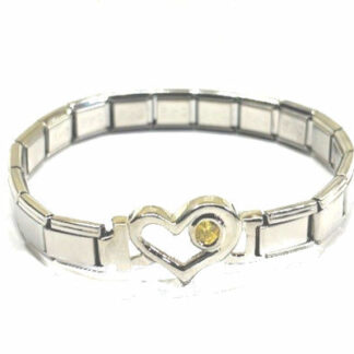 9mm Heart Bracelet with Nov. Birthstone