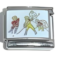 Hockey Scene Italian charm image