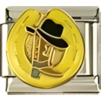 Horseshoe Boot & Hat Italian Charm image