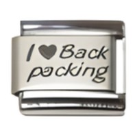 I (heart) Back Packing Laser Italian Charm image