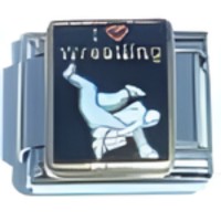 I (heart) Wrestling Italian Charm image