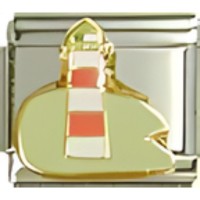 Lighthouse Striped Italian Charm image