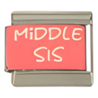 Middle Sis Pink C.A.S.T. Enamel Italian Charm–1 image