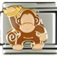 Monkey with Banana Italian Charm image