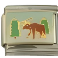 Moose Scene Italian Charm image