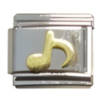 Music Note Gold Italian Charm image