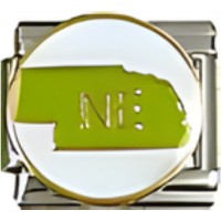 Nebraska State Map Italian Charm image