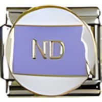 North Dakota State Map Italian Charm image