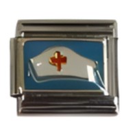Nurse Hat on Blue Italian Charm image