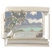 Palm Tree Glitter Scene Italian Charm image
