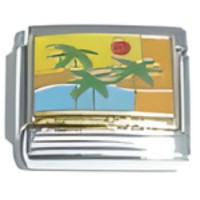 Palm Tree Scene Italian Charm image