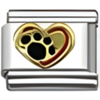 Paw Print in Heart Italian Charm image