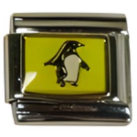 Penguin on Yellow Italian Charm image